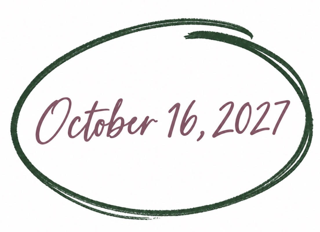 October 16, 2027 circled on the calendar